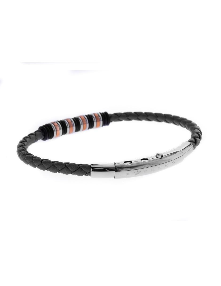 Pulsera de acero inoxidable con acabado tejido 3