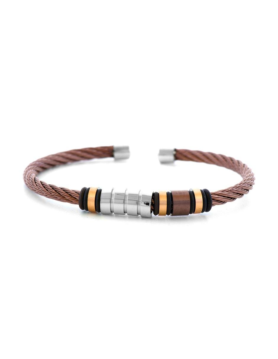 Pulsera de acero inoxidable con acabado tejido Pulsera de acero inoxidable con acabado tejido