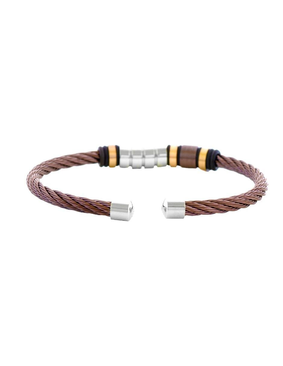 Pulsera de acero inoxidable con acabado tejido 2