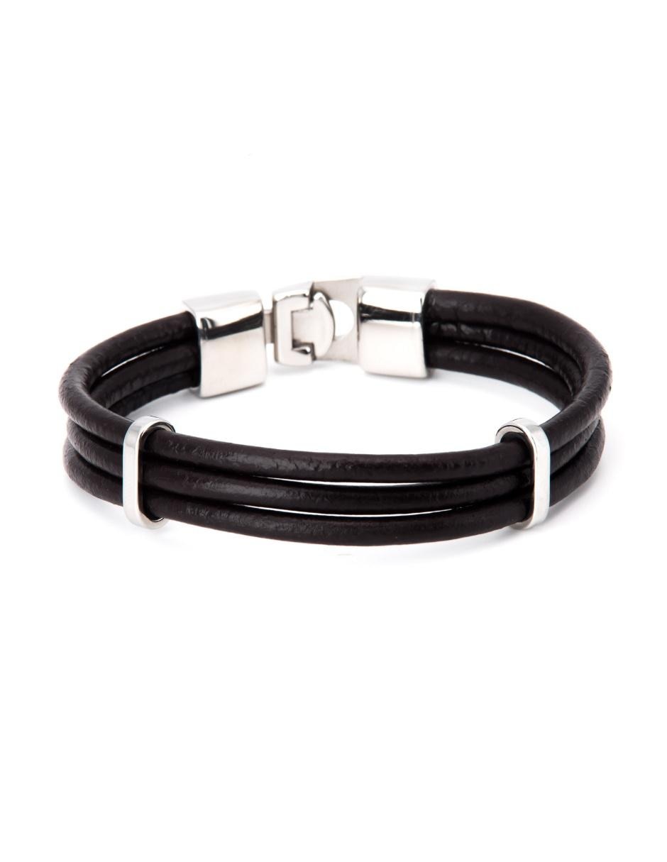Set de joyería pulsera de piel sintética con acero inoxidable y porta billetes de acero inoxidable 3