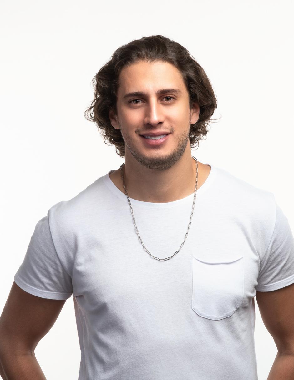 Cadena Luckman de acero inoxidable en baño de oro 18 k para hombre
