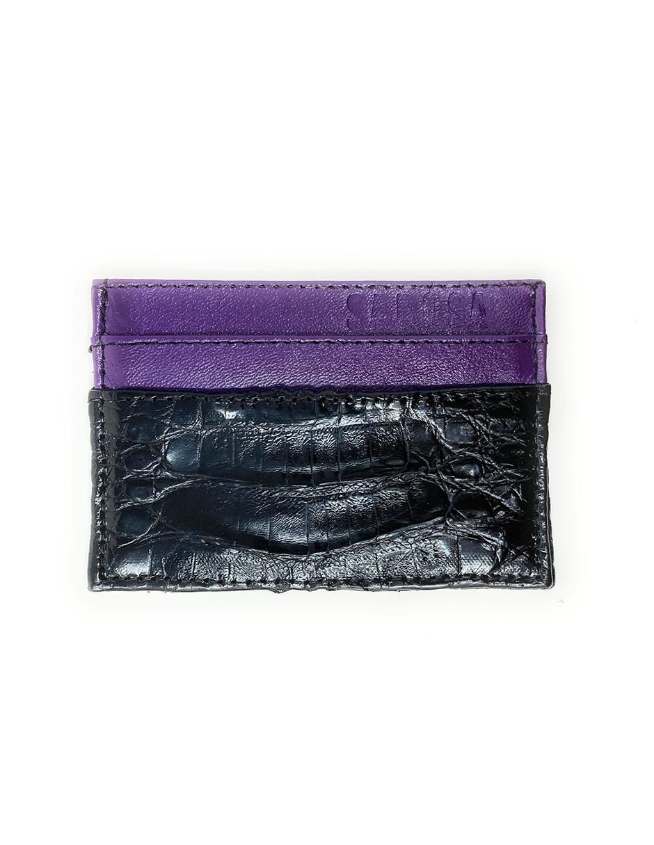 Tarjetero de piel para hombre