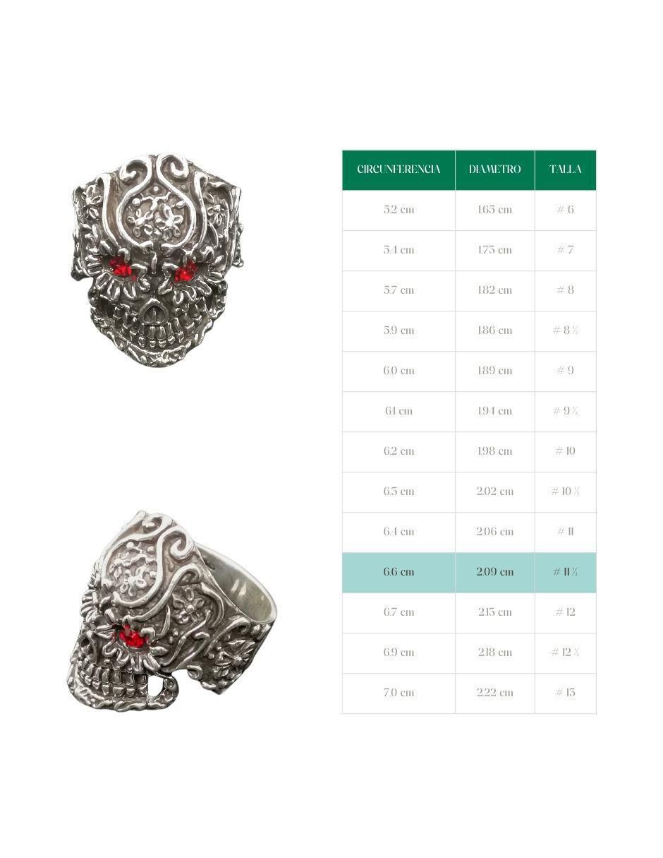 Anillo de cráneo Craneos P 925 de plata pulido 3