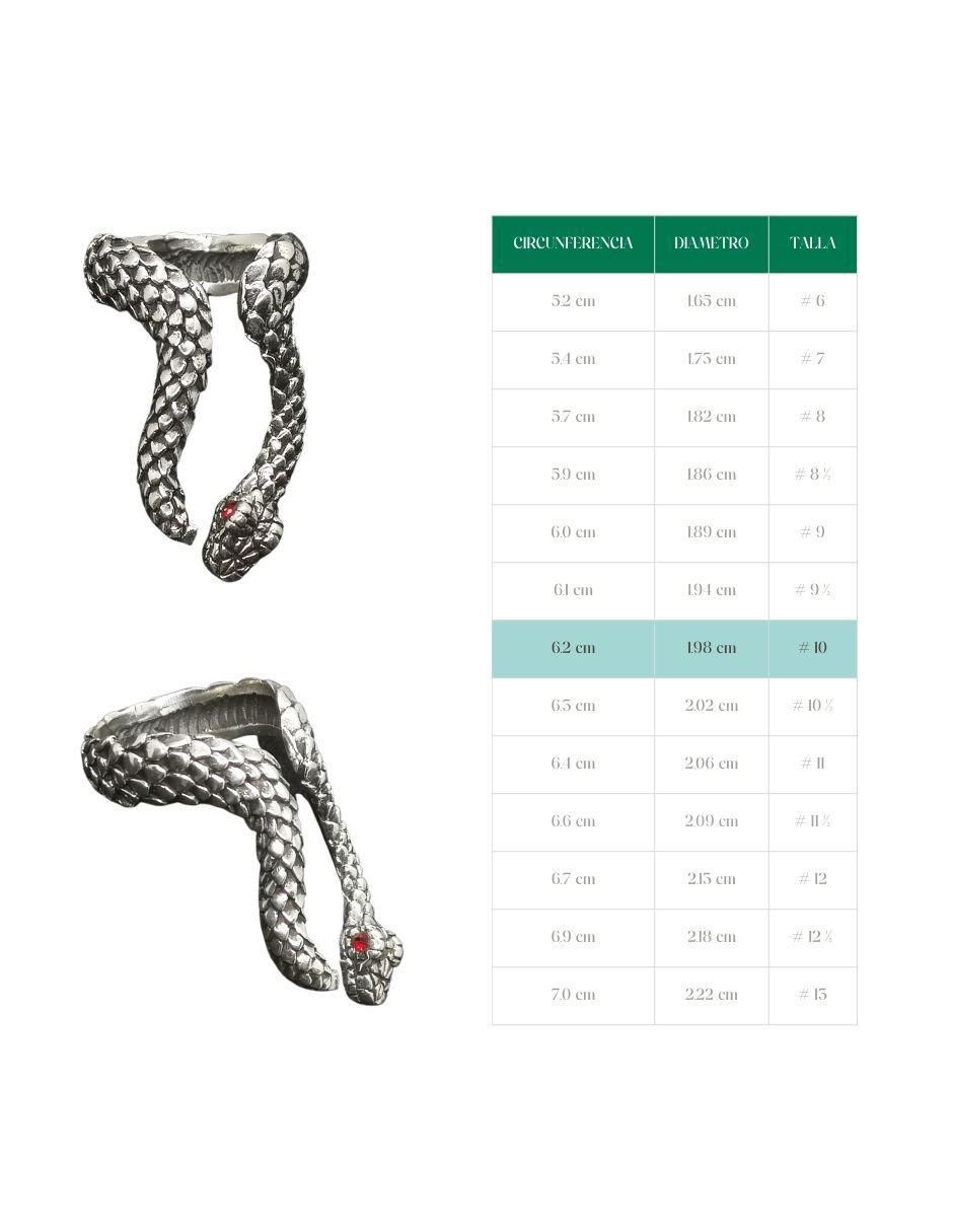 Anillo de serpiente Animal P 925 de plata brillante 7