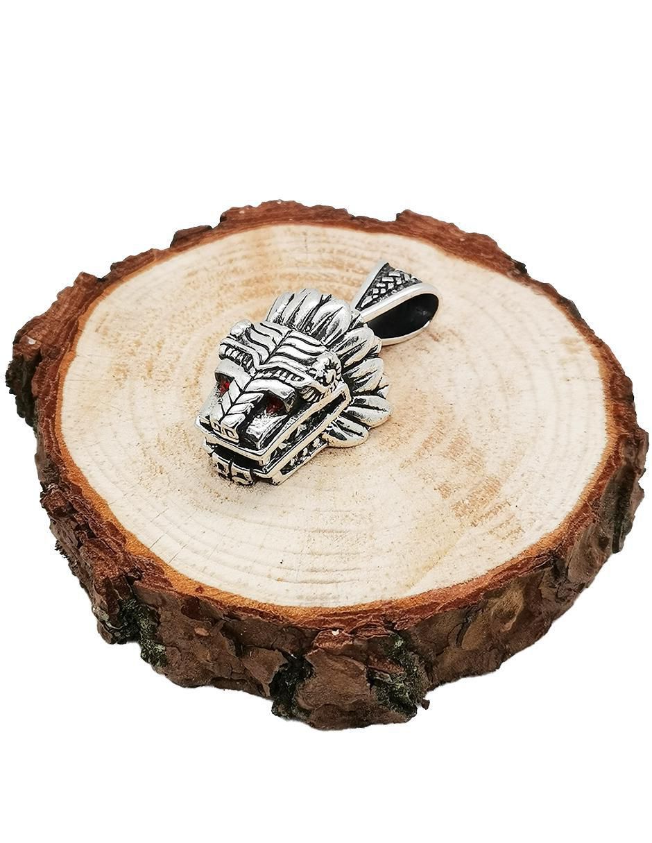 Dije de cabeza quetzalcóatl de plata 2