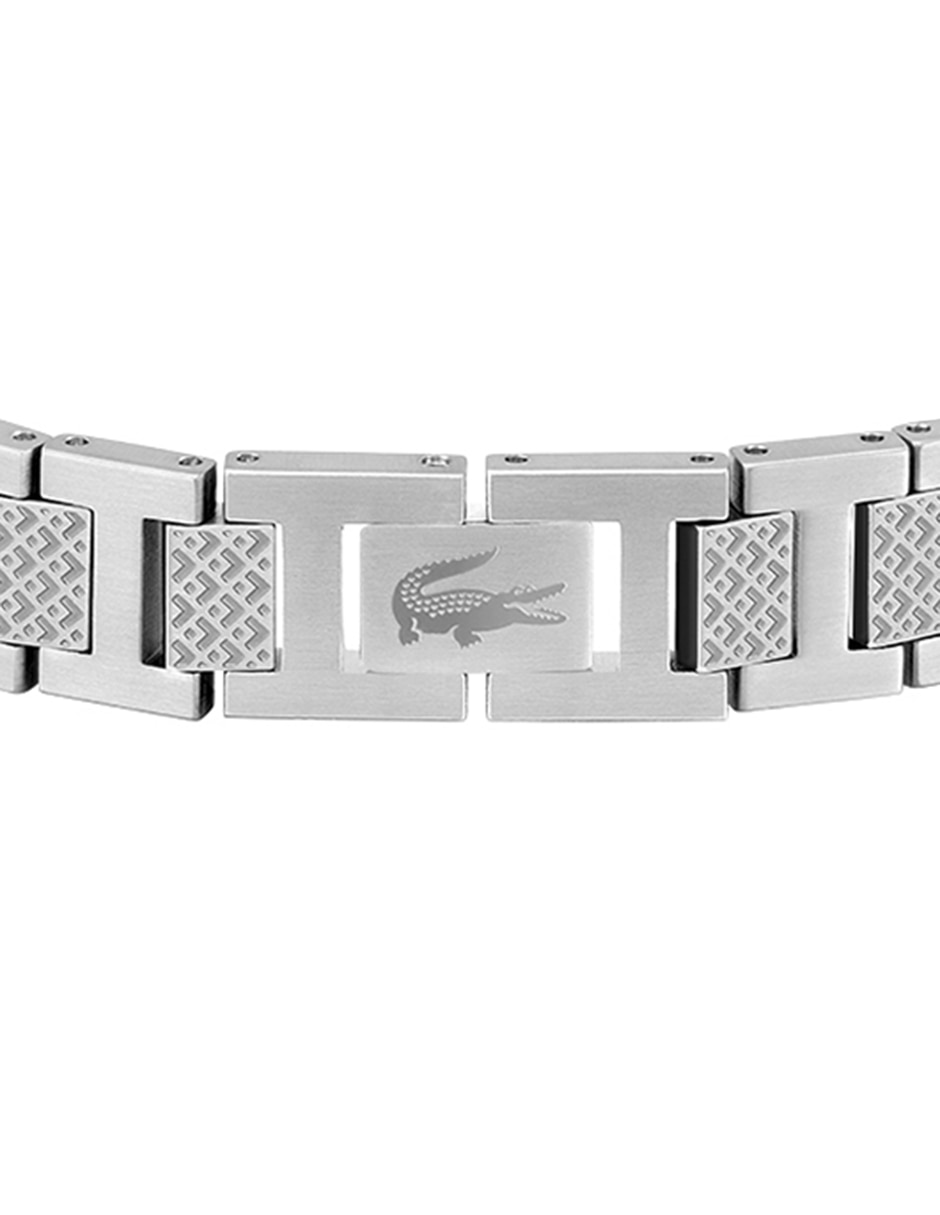 Pulsera Lacoste de acero inoxidable Metropole con acabado brillante