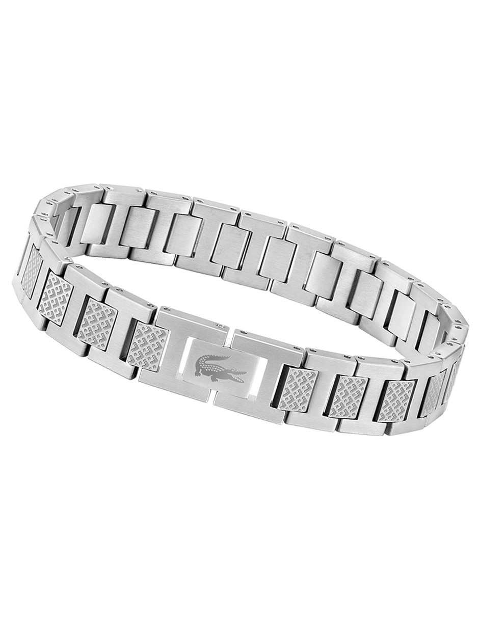 Pulsera Lacoste de acero inoxidable Metropole con acabado brillante