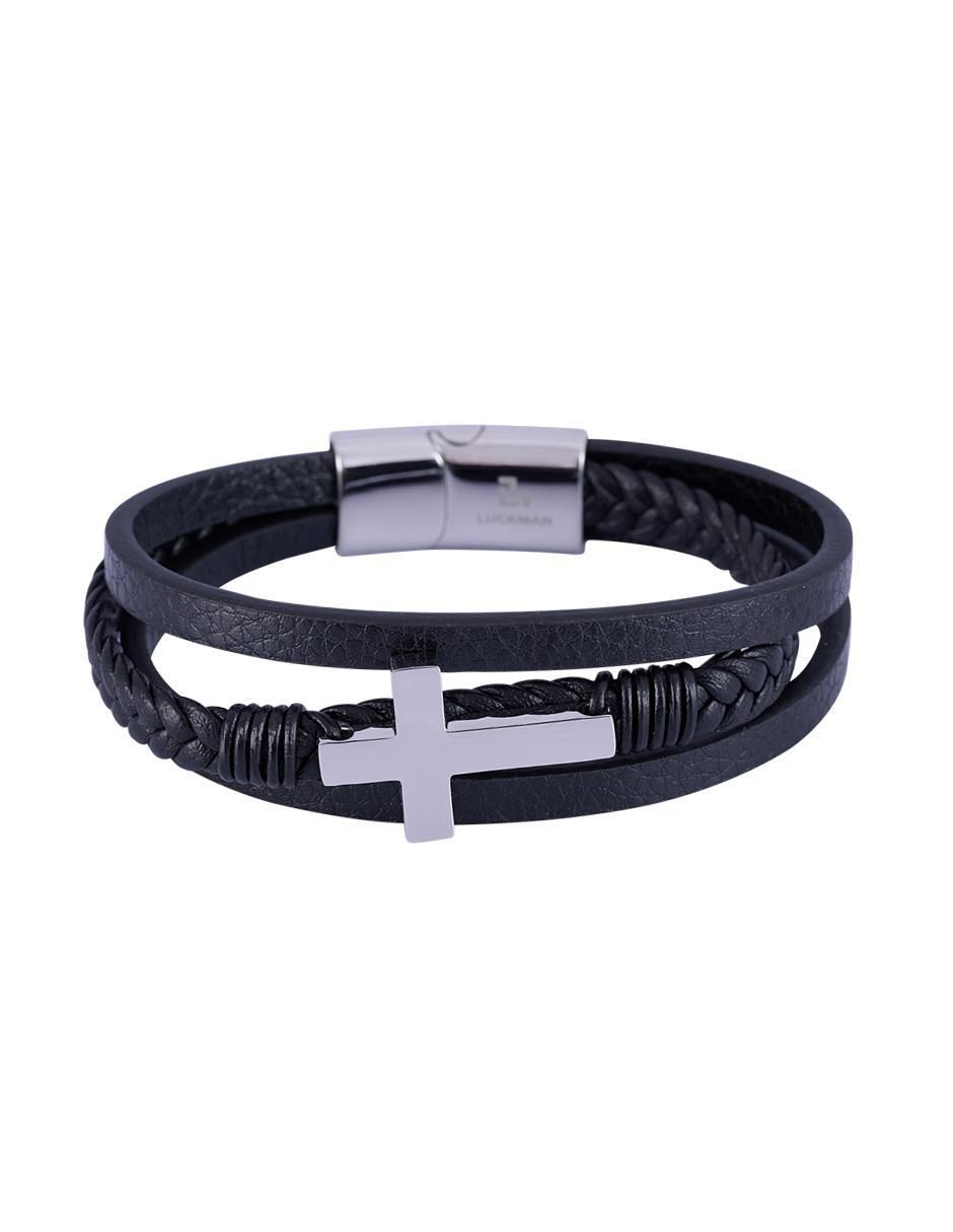 Pulsera luckman de acero inoxidable joyería luckman con acabado semi brillante