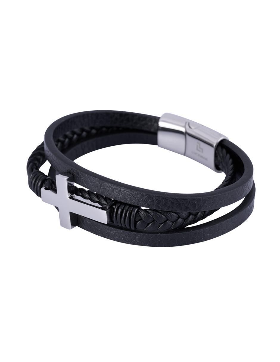 Pulsera luckman de acero inoxidable joyería luckman con acabado semi brillante