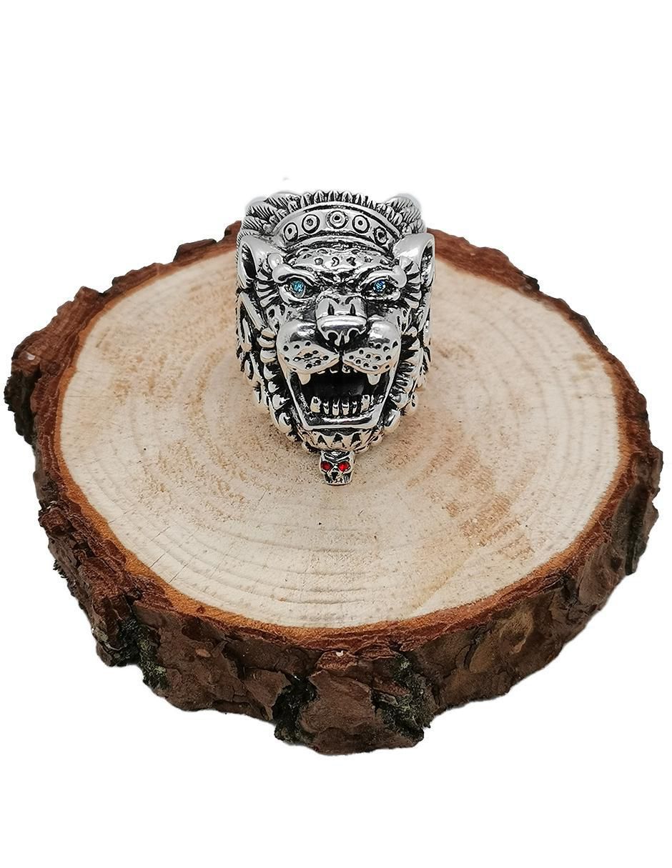 Anillo de león Animales P 925 de plata brillante 4
