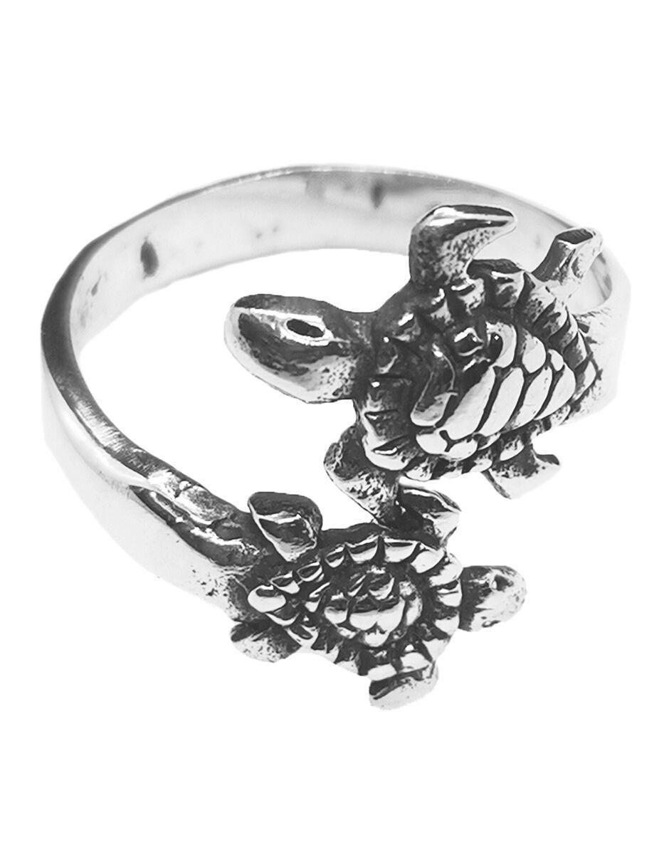 Anillo de tortuga Animales P 925 de plata brillante Anillo de tortuga Animales P 925 de plata brillante