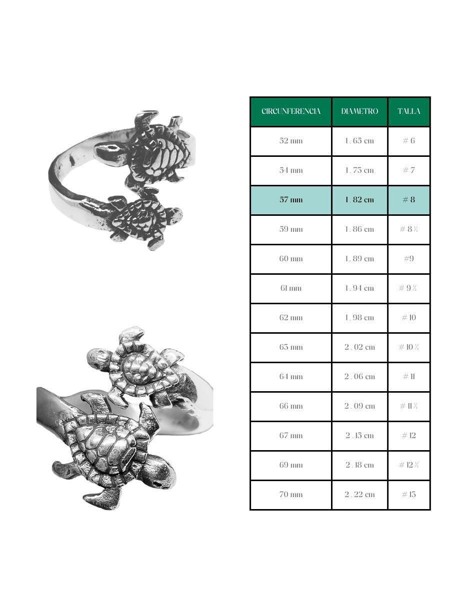 Anillo de tortuga Animales P 925 de plata brillante 5