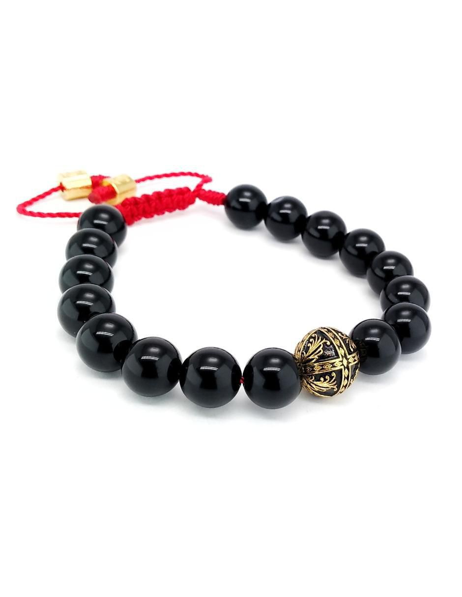 Pulsera de plata Baalam 10 mm con acabado baño de oro 2