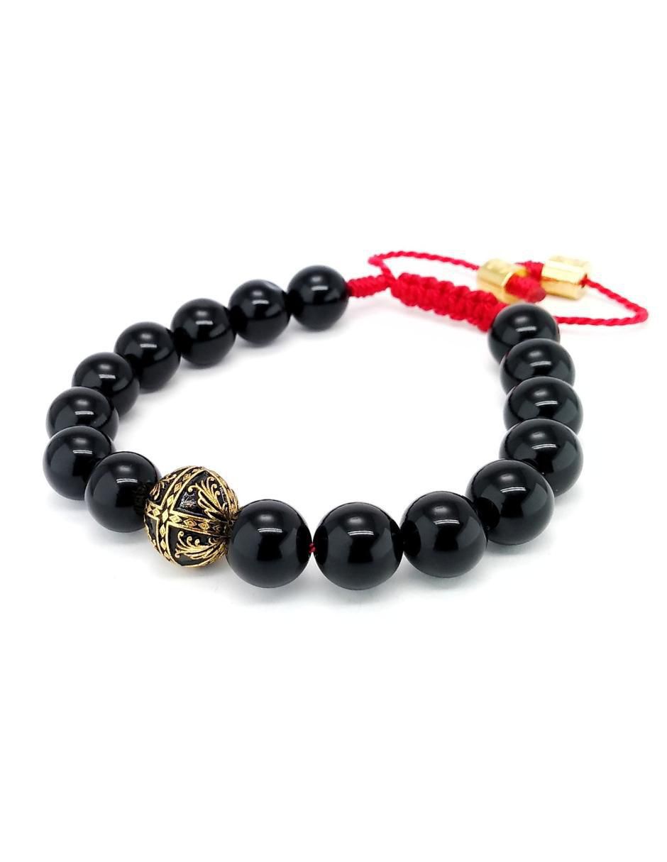Pulsera de plata Baalam 10 mm con acabado baño de oro 4