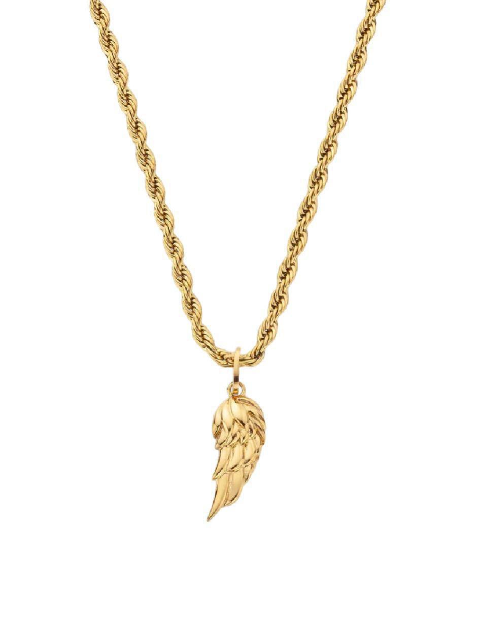 Collar de pluma de baño de oro 18 K