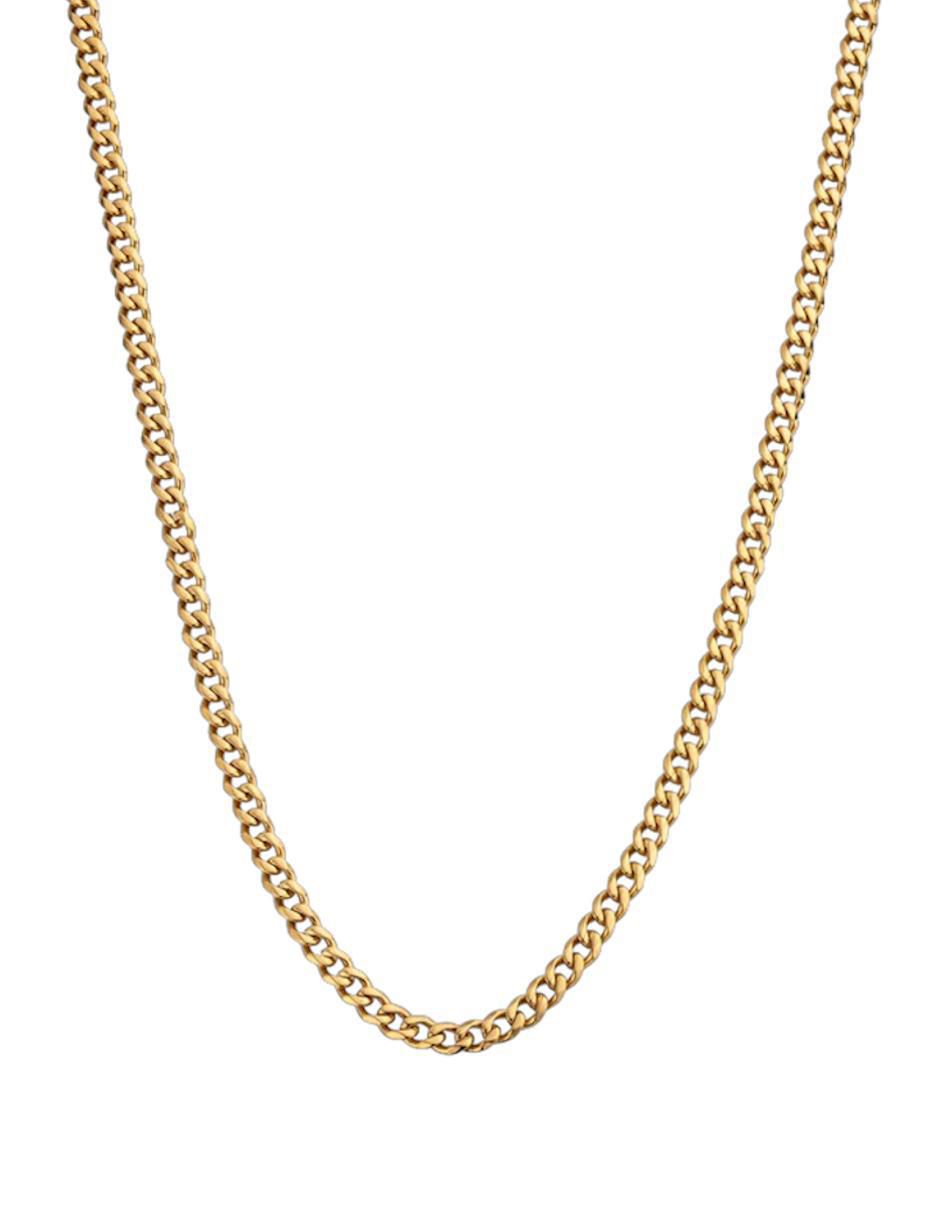 Collar Cubana de baño de oro 18 K