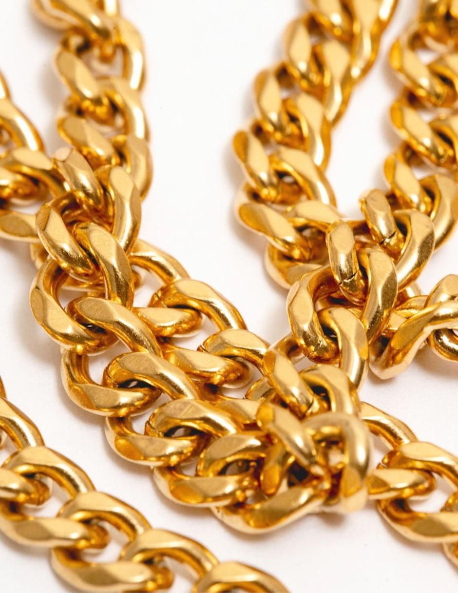 Collar Cubana de baño de oro 18 K 2