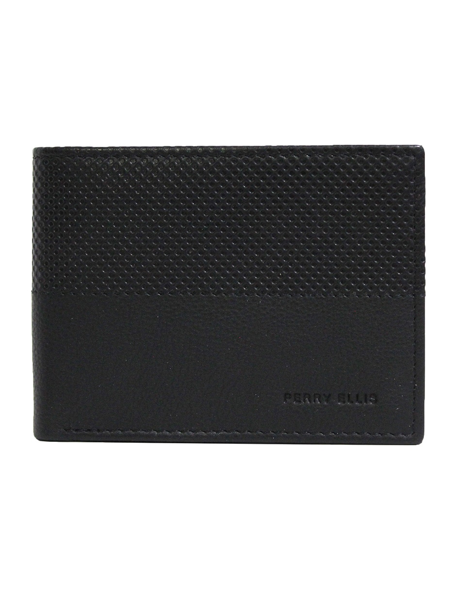 Cartera perry ellis piel negra sale