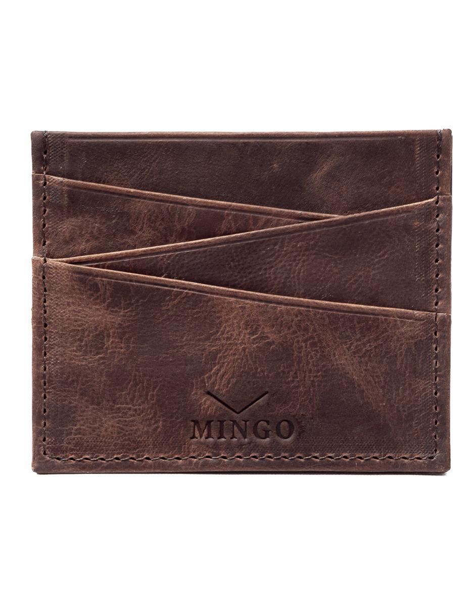 Tarjetero de cuero para hombre
