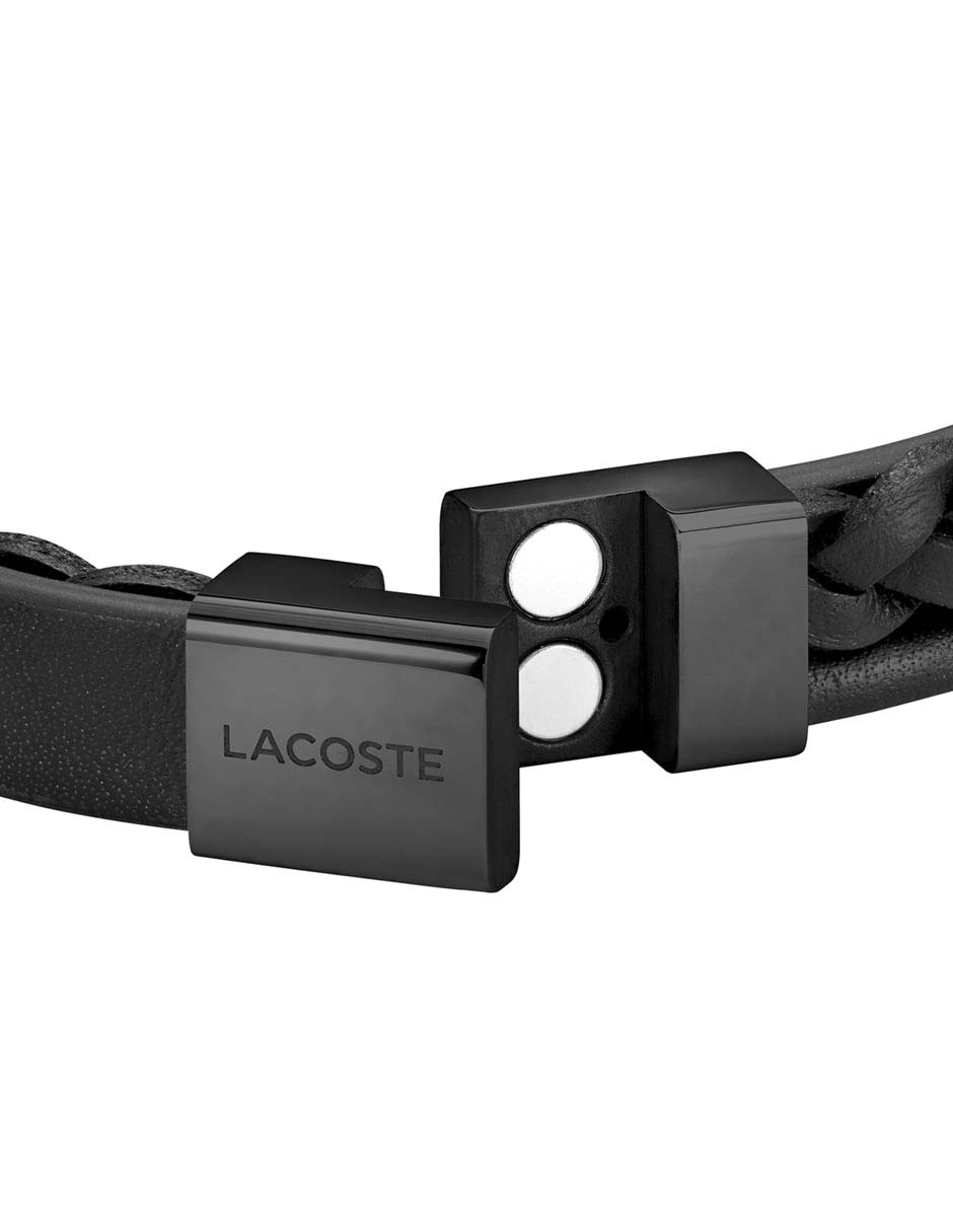 PULSERA LACOSTE 2040318 PIEL, NEGRO