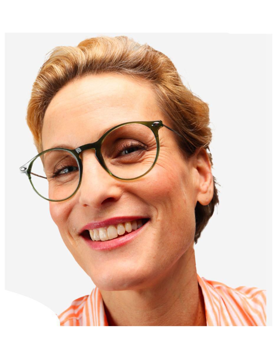 Lentes de lectura Cruz Khaki circular unisex 10