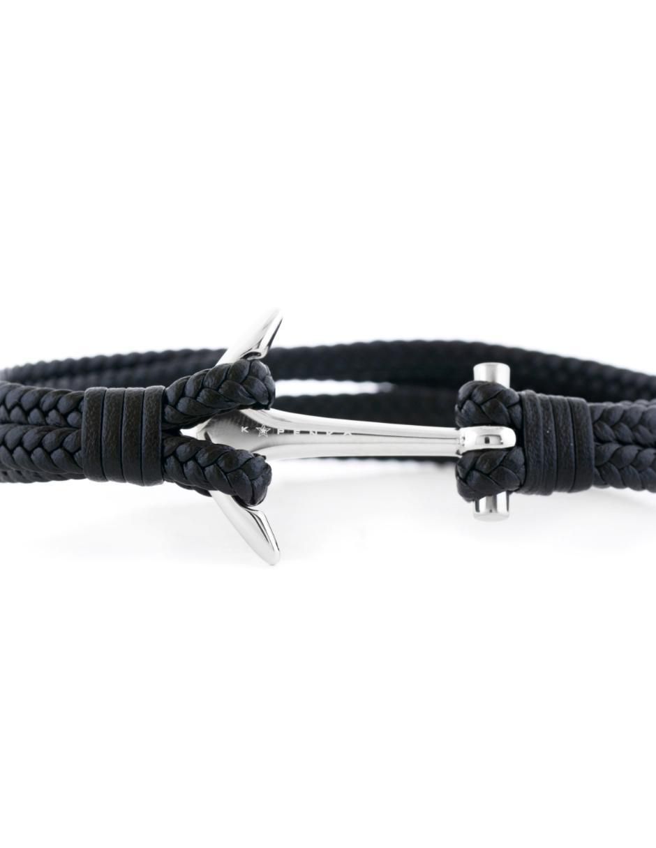 Pulsera kpenko "de" piel sin kilataje ancora reloaled "con acabado" brillante