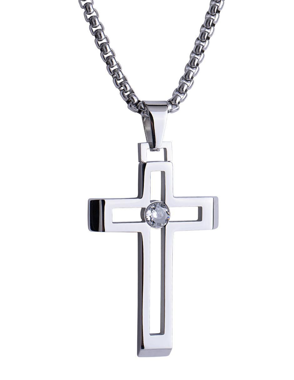 Collar "de (si aplica)" cruz luckman joyería "de" acero inoxidable sin kilataje