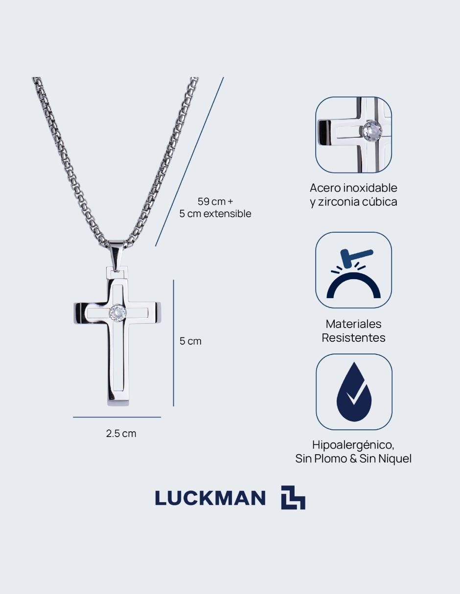 Collar "de (si aplica)" cruz luckman joyería "de" acero inoxidable sin kilataje
