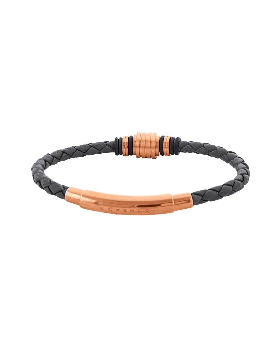 Pulsera kpenko "de" piel 14 k bullet "con acabado" baño oro rosa