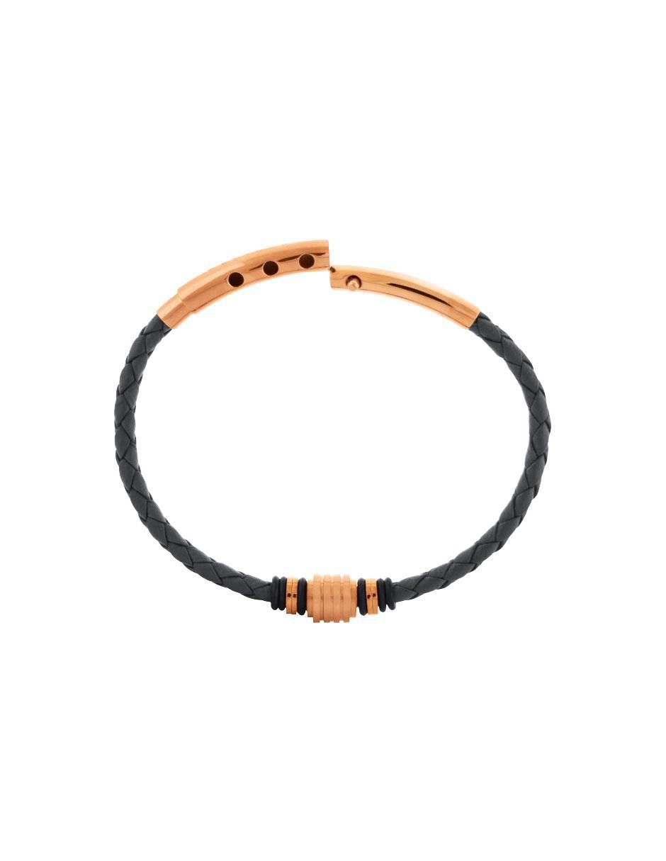 Pulsera kpenko "de" piel 14 k bullet "con acabado" baño oro rosa