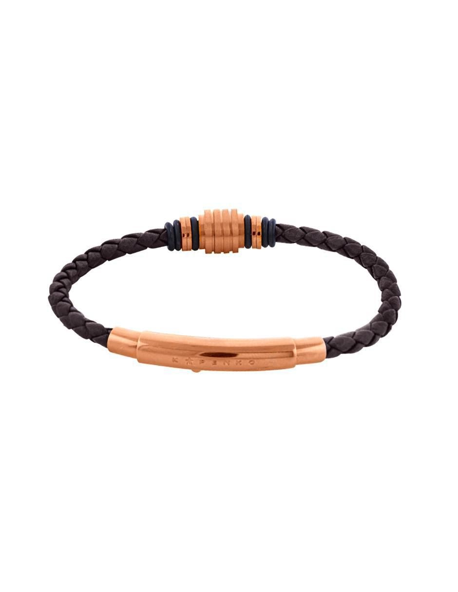 Pulsera 14 K Bullet con acabado baño de oro rosa 2