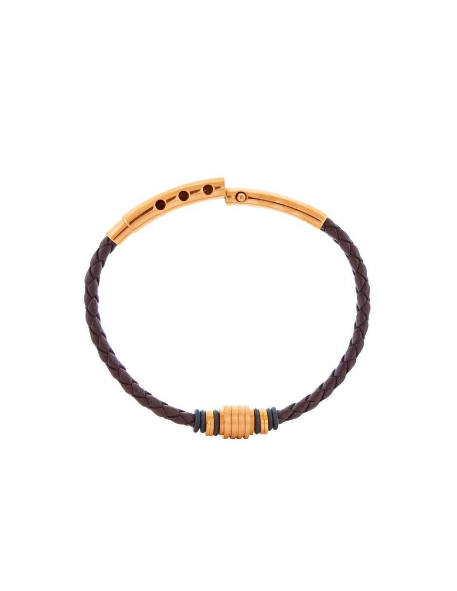 Pulsera 14 K Bullet con acabado baño de oro rosa 3