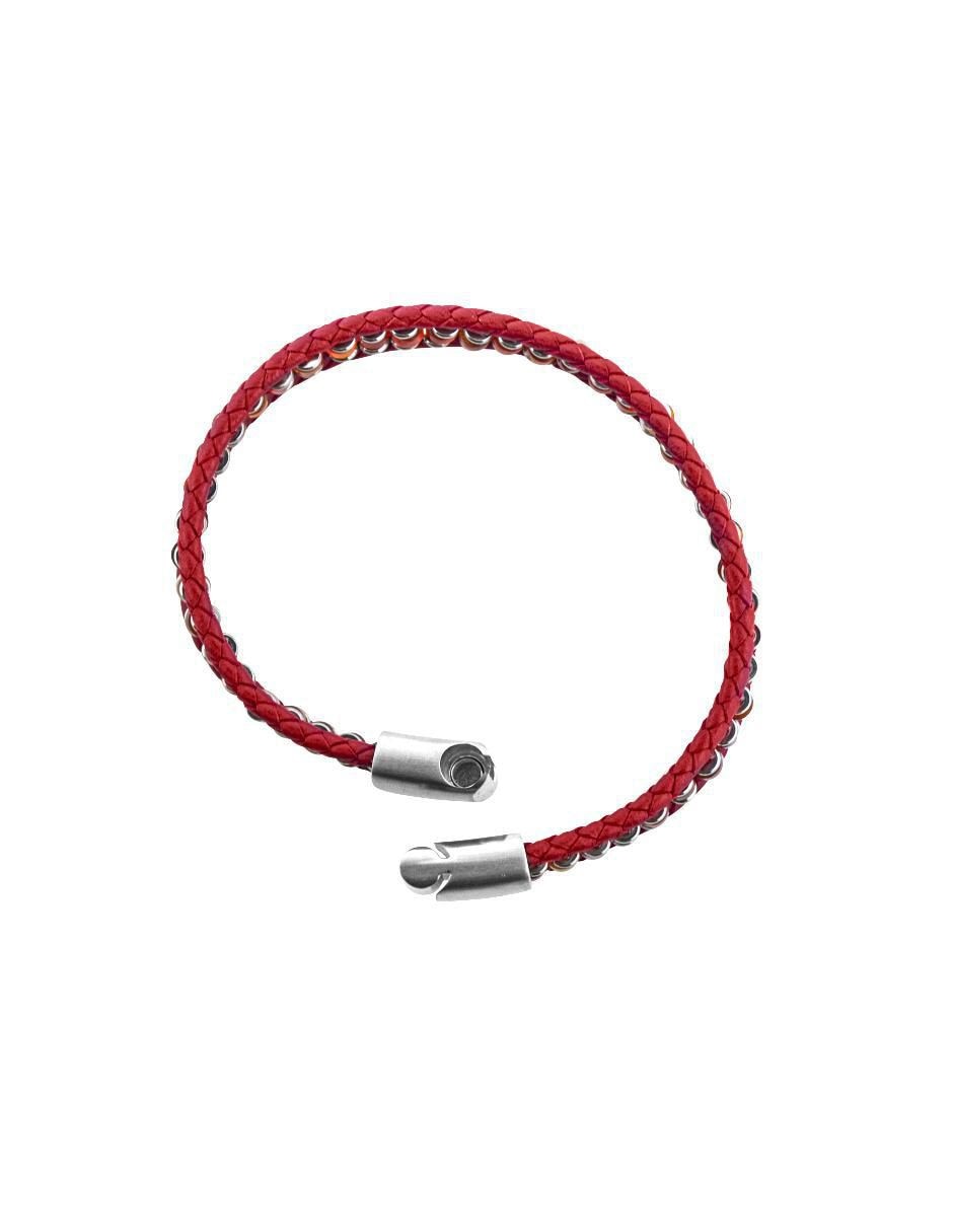 Pulsera kpenko "de" piel sin kilataje elemental "con acabado" brillante