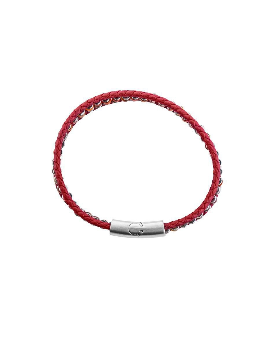 Pulsera kpenko "de" piel sin kilataje elemental "con acabado" brillante