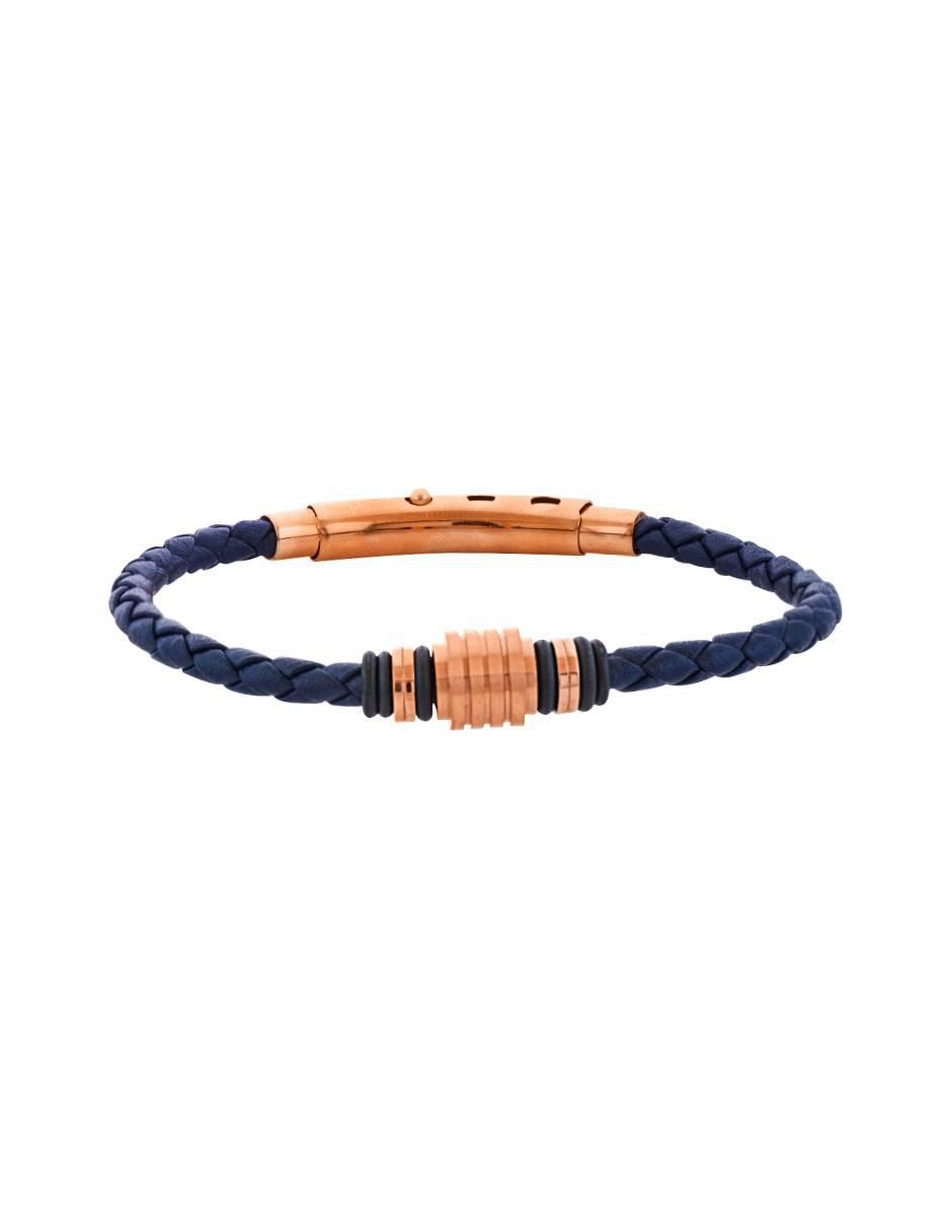 Pulsera 14 K Bullet con acabado baño de oro rosa