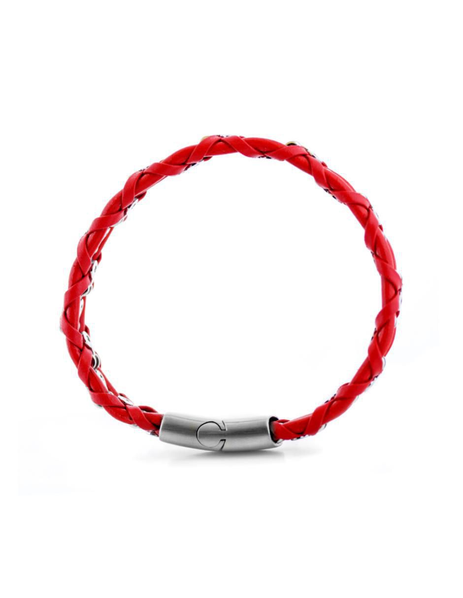 Pulsera kpenko "de" piel sin kilataje biker "con acabado" brillante