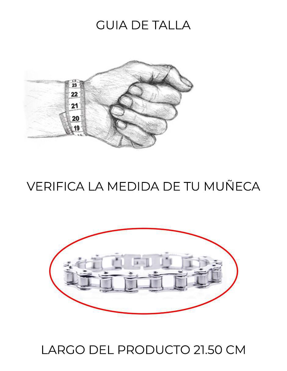 Pulsera Estilo Cadena De Bicicleta con acabado pulido 5