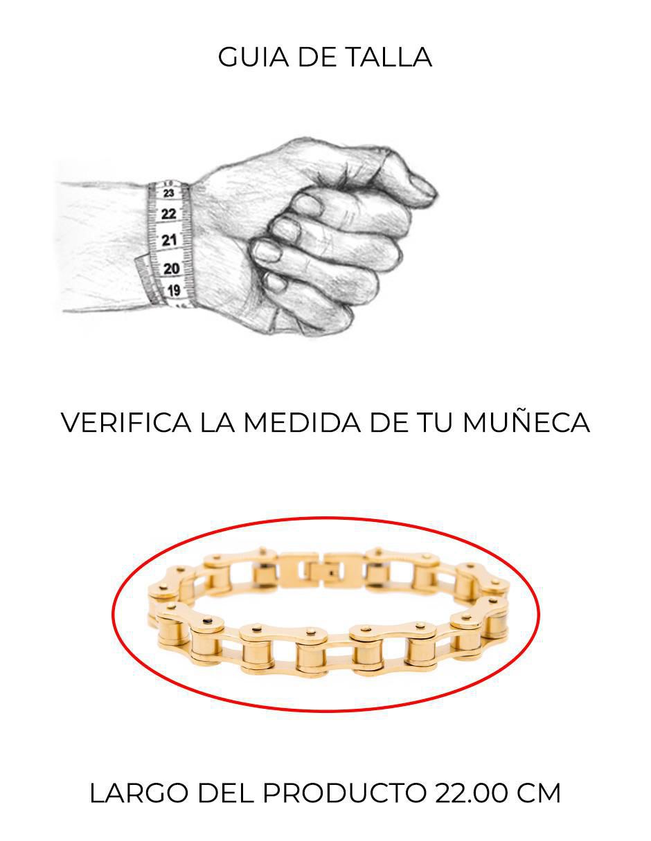 Pulsera Estilo Cadena De Bicicleta con acabado pulido 5
