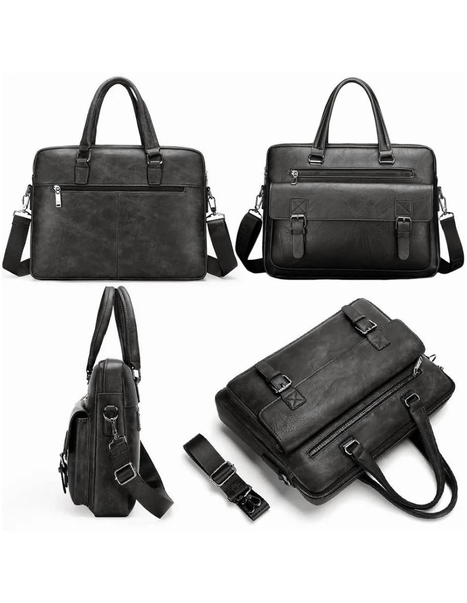 Maletín porta laptop 14 pulgadas de cuero 3