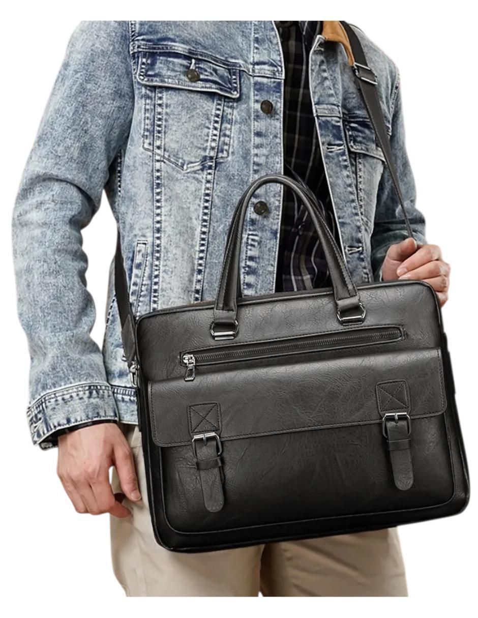 Maletín porta laptop 14 pulgadas de cuero 4