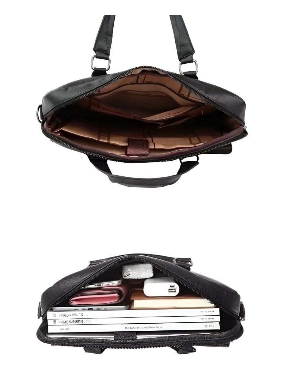 Maletín porta laptop 14 pulgadas de cuero 5