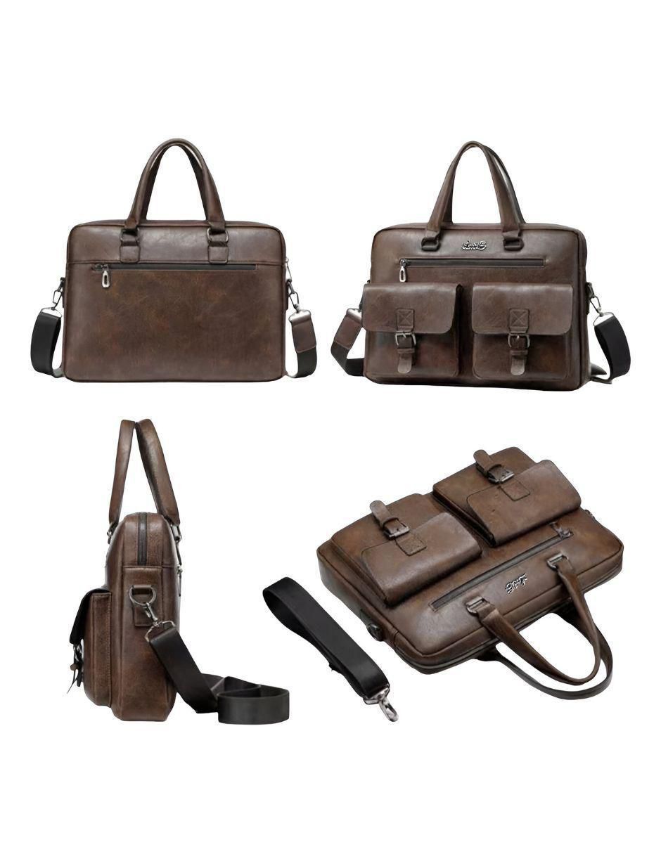 Maletín porta laptop 14 pulgadas de cuero 2
