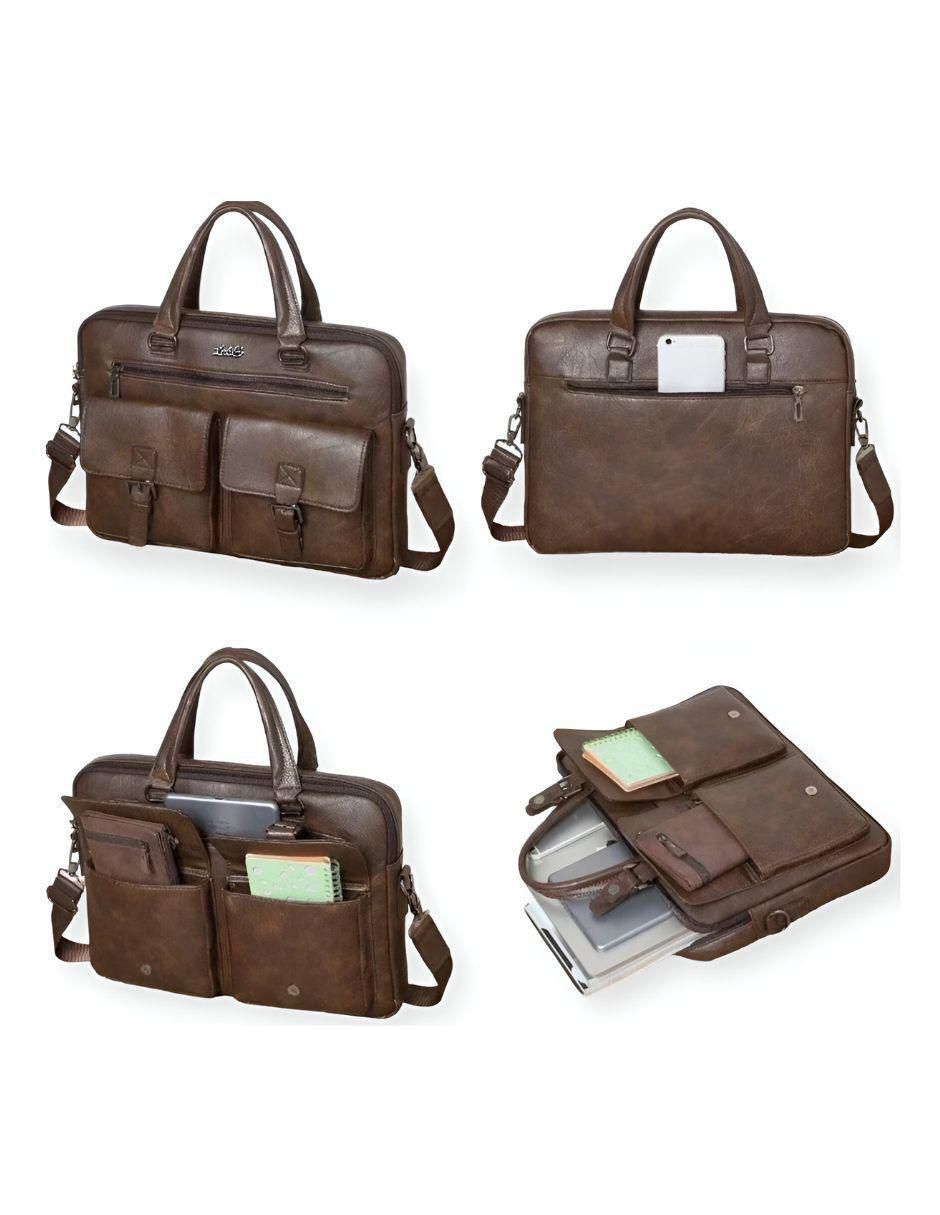 Maletín porta laptop 14 pulgadas de cuero 4
