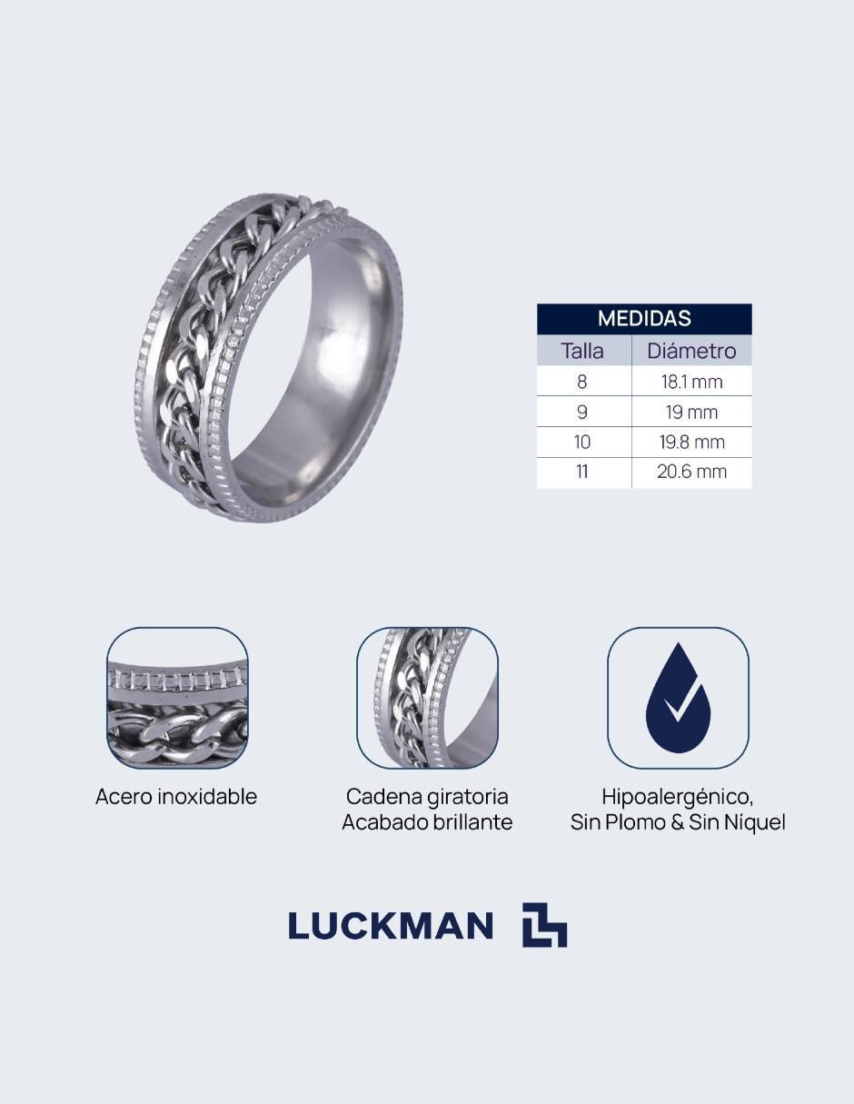 Anillo "de (si aplica)" ninguna luckman anti ansiedad sin temática sin kilataje "de" acero inoxidable sin gema