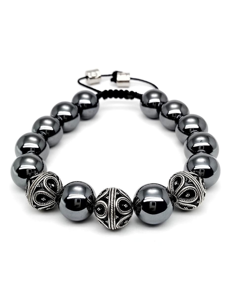 Pulsera de plata P 925 Bloodstone con acabado brillante