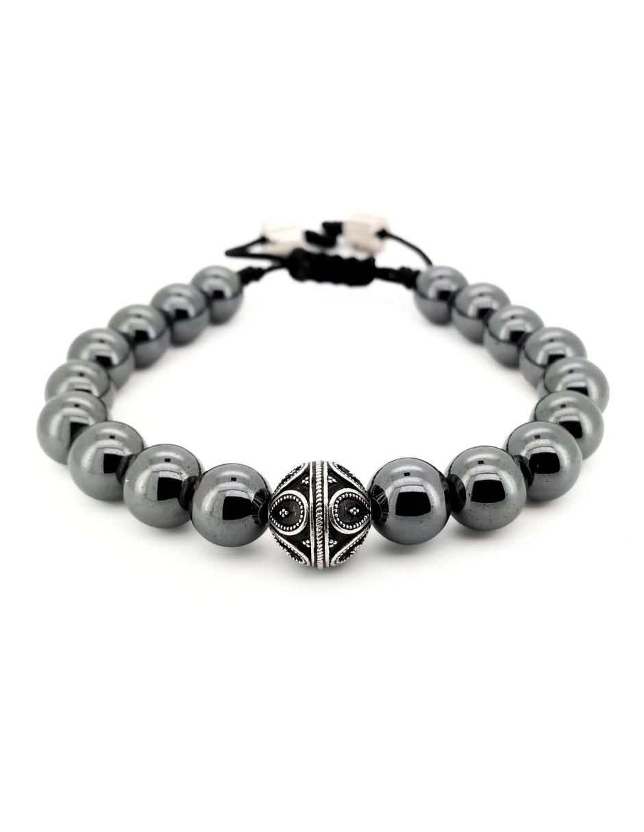 Pulsera de plata P 925 Bloodstone con acabado brillante