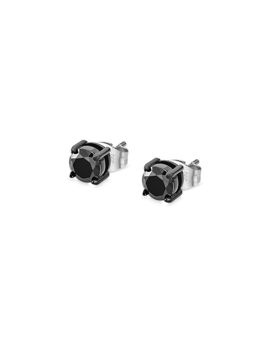 Aretes redondos Men con acabado brillante circonita Aretes redondos Men con acabado brillante circonita