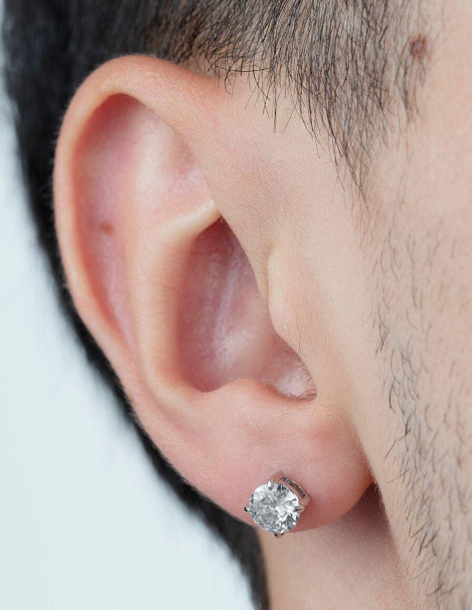Aretes redondos con acabado brillante circonita 2