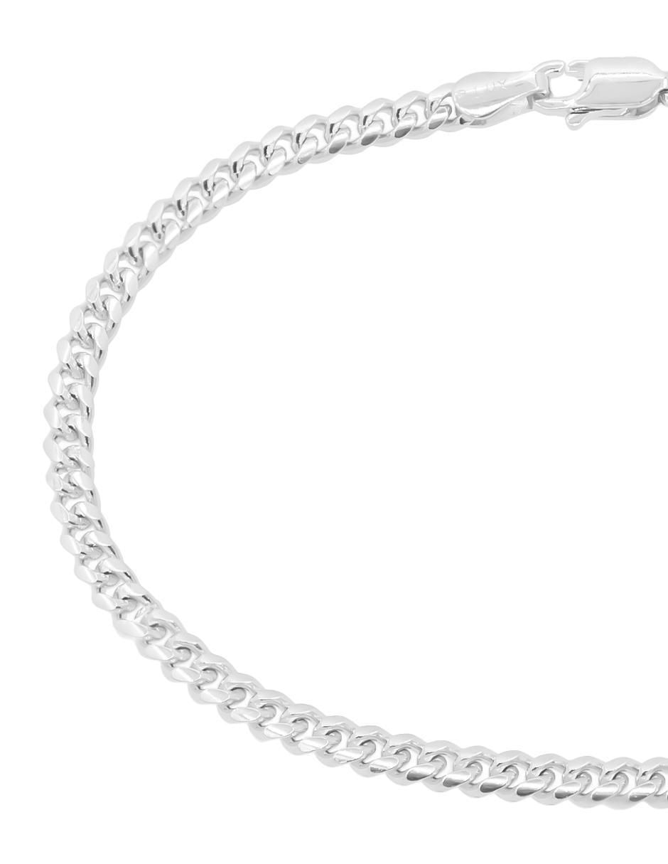 Pulsera de plata P 925 Italiana con acabado baño rodio 2