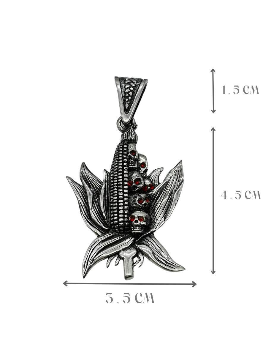 Dije maíz con cráneos de plata P 925 6